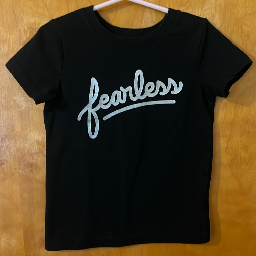 Cat & Jack Toddlers Boys Black “fearless” Short Sleeve Shirt